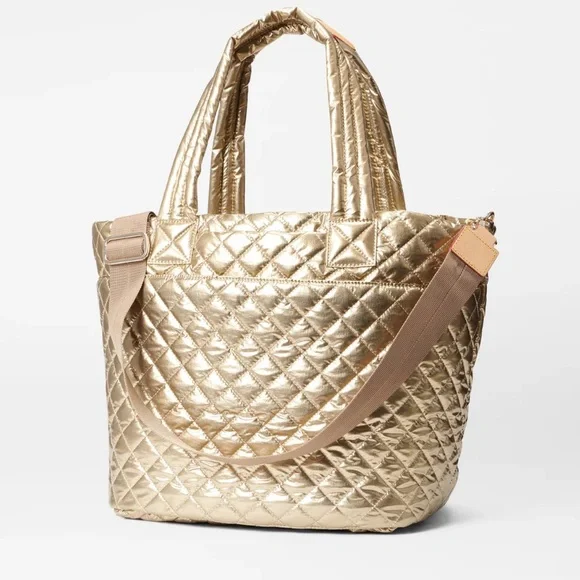 MZ Wallace Antique Gold Medium Metro Tote Deluxe Bag NWT - Picture 6 of 7